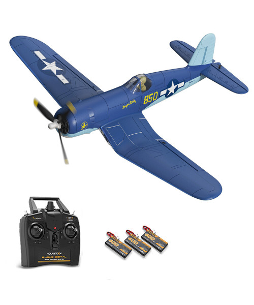 Eachine F4U CORSAIR VMF-217 2.4G 4CH Brushless 500mm Wingspan 6-axis Gyro One Key Take off Aerobatic EPP Warbird Glider RC Airplane BNF/RTF for Beginner