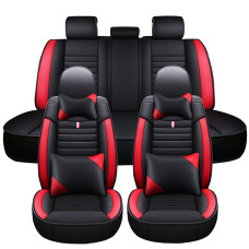 5 Seats Universal Car Seat Covers Deluxe PU Leather Seat Cushion Full Set Cover