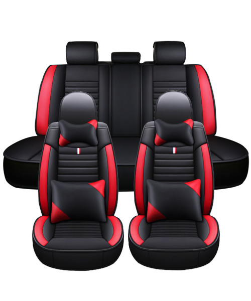 5 Seats Universal Car Seat Covers Deluxe PU Leather Seat Cushion Full Set Cover