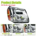 1 Pair Car Headlight Assembly Clear Lens Cover Headlamp No Bulbs for Chevrolet Equinox 2005-2009