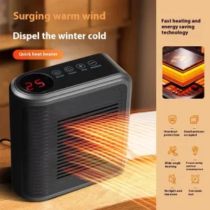 800W Multi-functional Mini Heater Wall Mounted Heater Touch Timing Hot Air Heater 220V Hot Air Fan PTC Ceramic Heating