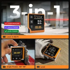 CIGMAN CD-80 Laser Tape Measure 80M Digital Measuring Device LCD Backlit Rechargeable USB-C Tilt Angle Measurement Multiple Modes Precision Tool