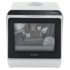 BlitzHomeBH-CDW1 Smart Portable Countertop Dishwasher US Plug with APP Control, 4-6 Sets Big Capacity, Dual Water Inlet Modes, 360Spraying, 75High Temperature, Five Cleaning Modes, Drying Function