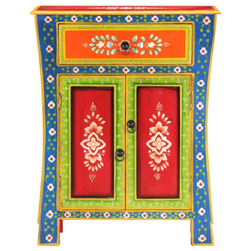 Solid Mango Wood Hand Painted Sideboard 23.6''x11.8''x29.5''