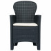 5 Piece Outdoor Dining Set Plastic Anthracite