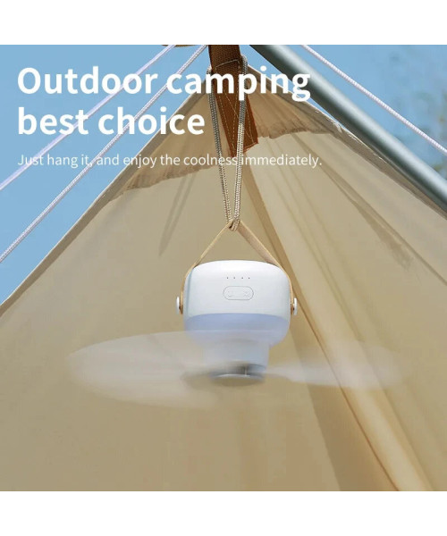 Tevorex Portable Ceiling Fans 7200mAh Outdoor Camping Fan with Remote Control LED Lighting Tent Ventilator Cooler Rechargeable Electric Fan