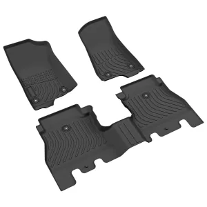 2xFront Floor Mats + 1xRear Floor Mat TPE Rubber For Jeep Wrangle Unlimited JL 4-Door 2018-2023