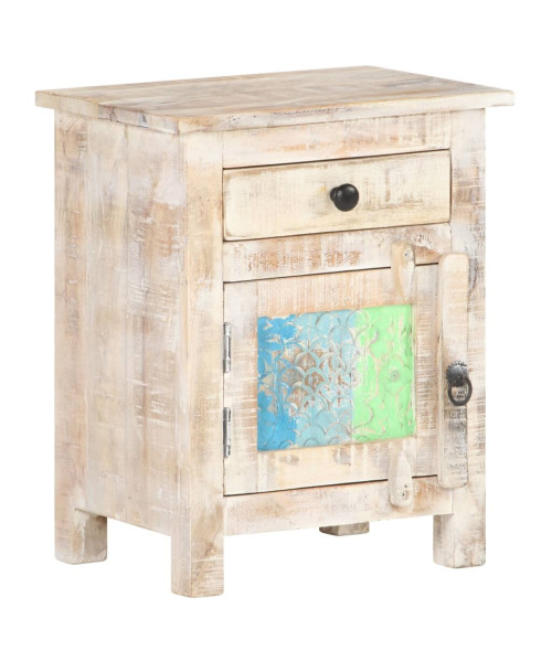 Bedside Cabinet 15.7"x11.8"x19.7" Rough Acacia Wood