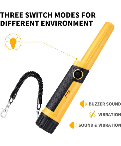 GC-2006 Metal Detector Pinpointer Wand 5-inch Depth IP68 Waterproof 66ft Underwater 360 Detection LED Light Treasure Hunting Essentials