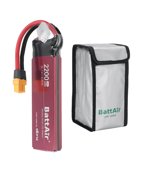 ISDT BattAir 2nd Gen 7.4V 2200mAh 50C 2S Smart LiPo Battery Wireless APP Control XT60 Plug for RC Drones Airplane
