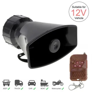 100W 7 Sound 12V 24V Car Police Vehicle Number Plate with Remote Control Warning Siren Horn for Car Truck Vehicle Motorcycle