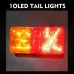 2Pcs 12V 24V 10 LED Tail Light Truck Trailer Truck Tail Light Side Light Turn Signal Indicator Stop Lamp Rear Brake Light IP65 Waterproof