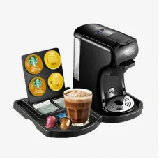 HiBREW H1A 3 IN 1 Expresso Coffee Machine Compatible with NS Capsules DG Capsules Ground Coffee 220V-240V 1450W Fast Heating Auto Power Off