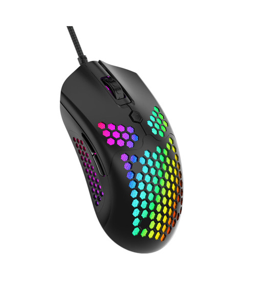 ZIYOULANG M5 Wired Game Mouse Breathing RGB Colorful Hollow Honeycomb Shape 12000DPI Gaming Mouse USB Wired Gamer Mice for Desktop Computer Laptop PC
