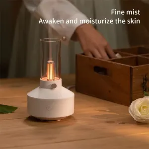 150ML Vintage Lamp Aromatherapy Machine Night Light USB Small Household Appliances Ultrasonic Atomizing Essential Oil Fragrance Humidifier