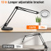 GOCHIFIX 2in1 10X Magnifying Glass with Light LED Magnifying Lamp with Stand and Clamp Rack,3 Color Modes 10 Level Brightness for Craft Reading Repair Close Work
