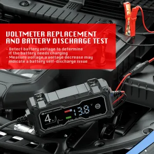 Corebox 12V 4A Intelligent Repair Charger Start-Stop Motorcycle Protector Battery Charger for Lead-acid Battery