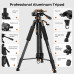 CIGMAN CTP01 Professional Adjustable Laser Level Tripod Lightweight Aluminum 1.5M Height 360 Rotation 3-Way Swivel Pan Head for Laser Levels Cameras Projectors Phones