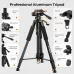 CIGMAN CTP01 Professional Adjustable Laser Level Tripod Lightweight Aluminum 1.5M Height 360 Rotation 3-Way Swivel Pan Head for Laser Levels Cameras Projectors Phones