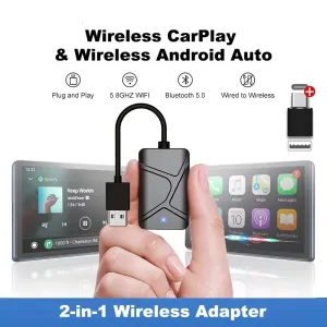 2 in1 CarPlay Wireless Adapter Mini Box CarPlay Android Auto Dongle For Benz for Audi for Mazda for Toyota for VW OEM Car Radio