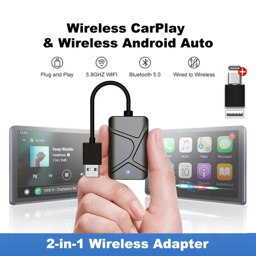 2 in1 CarPlay Wireless Adapter Mini Box CarPlay Android Auto Dongle For Benz for Audi for Mazda for Toyota for VW OEM Car Radio