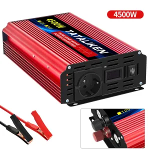 TATALIKEN Pure Sine Wave Power Inverter 4500W Peak Pure Sine Wave 12V 24V to 110-220V 1500W Outdoor Camping Inverter Overload Protection