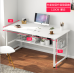 Office Computer Desk 43.3" Large Desktop with Storage Rack for Home Office