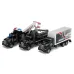 1: 48 Black Obstacle Removal Trailer / Flatbed Vehicle / Transport Vehicle Flat Head Return Environmental Sanitation Vehicle