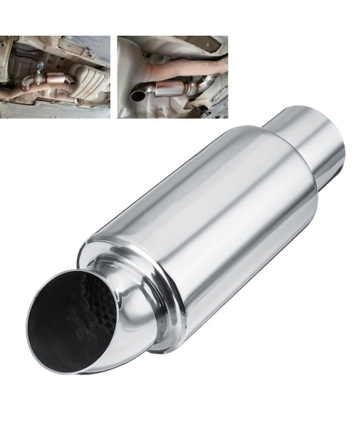 Chrome 2.5" Stainless Steel Car Resonator Polished Bent Muffler Exhaust Pipe