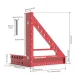ENJOYWOOD 5 inch 3D Multi-Angle Measuring Ruler Square Ruler 22.5-90 Degree Protractor Protractor Hole Positioning Inch/MM Imperial Metric Durable Aluminum Alloy T-Type Triangle Scriber Tool Ideal for Engineers / Carpenters / Craftsmen
