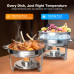 Warmounts 4-Pack Chafing Dish Buffet Set, 5QT Round Buffet Servers and Warmers Set, Stainless Steel Catering Food Warmer with Glass Lid & Holder for Party Home Garden Wedding