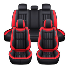 Eluto 5 Seats Car Seat Covers Universal PU Leather Seat Cushion Non-slip Protector Mat