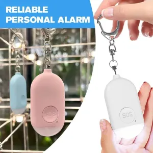 Intelligent SOS Personal Alarm Self Protection Keychain 130dB Loud Safety Panic Button Or Pull Pin Alert Waterproof Device with Flashlight for Kids Elderly Women