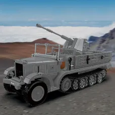 Mould King 20048 Military Series German 3.7cm Anti-Aircraft Half-Track Vehicle Model Building Block Assembly Kit 1188PCS RC Toys Boys Adult Birthday Gift