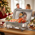 Warmounts 2/4/6-Pack Chafing Dishes Set 9QT/Foldable Glass Lid, Stainless Steel Food Warmer Set, Full Size Water Pan, Fuel Holder for Cooked Food Insulation for Party Catering Events Wedding Banquet