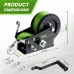 Heavy Duty 3500lbs Boat Trailer Winch with 33ft Green Strap  Manual Winch Handle Dual Gear 4 1/8 1 Ratio for Boats Jet Skis Marine