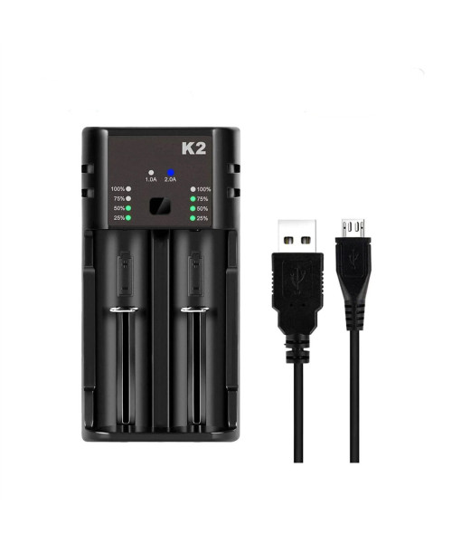 K2 Dual-Slot Universal with USB Port Battery Charger Flashlight RC Toys Home Tools Rechargeable Battery Charger