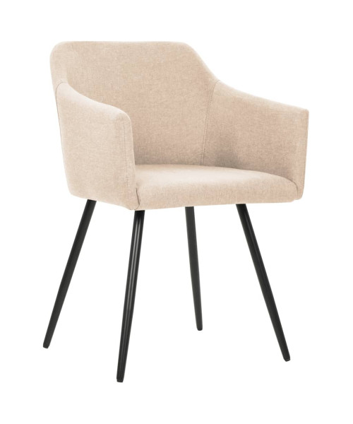 Dining Chairs 4 pcs Cream Fabric
