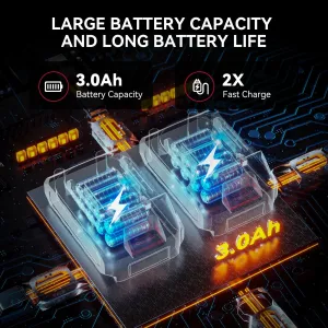 Andeman Cordless Pressure Washer with 2 x 3.0Ah Batteries, 800 PSI 1.5 GPM Portable Pressure Washer with 6 in 1 Nozzles, Power Washer for Cars, Fences, Driveways, Home, Patios