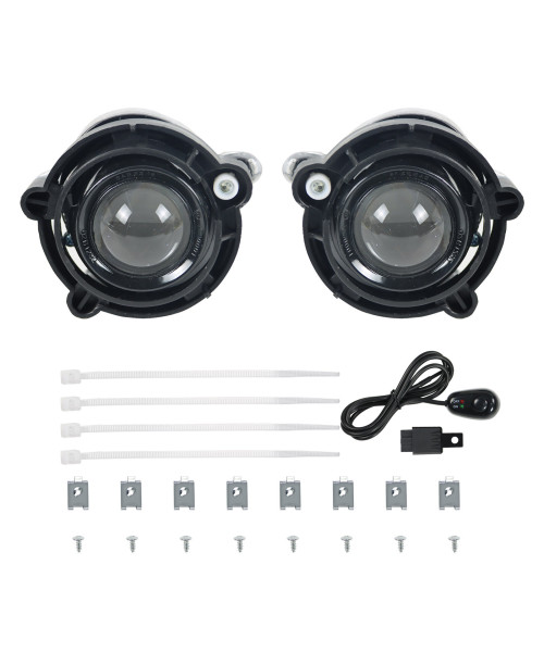 Pair 12V 55W Car Fog Light Kit w/ Bulbs w/ Switch&Wiring Halogen Fog Lamp for Chevrolet Camaro 2014-2015