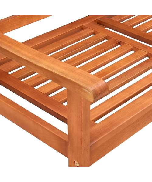 2-Seater Garden Bench with Cushion 47.2" Solid Eucalyptus Wood