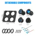 4 In 1 12V Marine Switch Panel Dual PD30W QC18W Car USB Port Aluminum Charger Lighted 150W Car Socket Blue LED Voltmeter and Rocker Switch