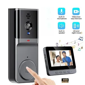 M16S Smart Visual Doorbell with 4.3-inch Display Screen Infared Night Vision Two-way Intercom Cat Eyes Video Door Bell Free-Hole Design