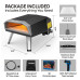 ECOWELL EPO120 Pizza Oven Outdoor Stove 12"Outside Stone/Peel, Infrared Thermometer and Portable Waterproof Cover Pizza Oven