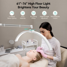 Janolia Floor lamp Lash Light for Eyelash Tech LED Half Moon Light Lash Lamp Esthetician Light Adjustable Brightness 360Rotating for Lash Tech Tattoo Beauty