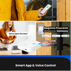 Proscenic L40 Smart Door bluetooth Lock Fingerprint/APP Password Key IC Card Unlock Intelligent Anti-theft Door Lock IP54 Home Lock Work with Alexa Google Assistant