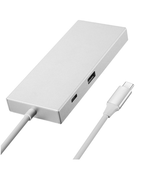 7-IN-1 Multifunctional Type-C Hub Adapter Docking Station with USB3.0 Type-C 3.1 PD 4K HDMI-Compatible SD/TF Card Reader Slot for Laptop PC Computer