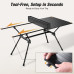 Warmounts HT1 Folding Camping Table Adjustable Heights 35"/49" Wide Portable Camping Table, Aluminum Roll-up Camping Table w/ Carrying Bag for Picnic, Grill, Fishing, Beach, Suitable for 2-4/ 4-6People