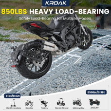 KROAK Portable Car Ramp Aluminum Alloy with Adhesive Gloves Straps Fasteners