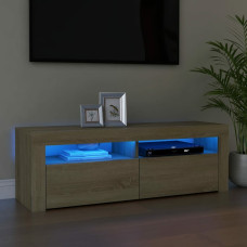 TV Cabinet with LED Lights Sonoma Oak 47.2"x13.8"x15.7